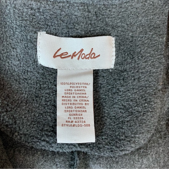 Le Moda Sela Grey Cozy Coat Fleece Vest Sleeveless Waterfall Cardigan One-Size - Picture 8 of 11